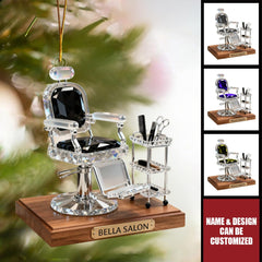 Personalized acrylic hairdresser ornament for hairstylist gift