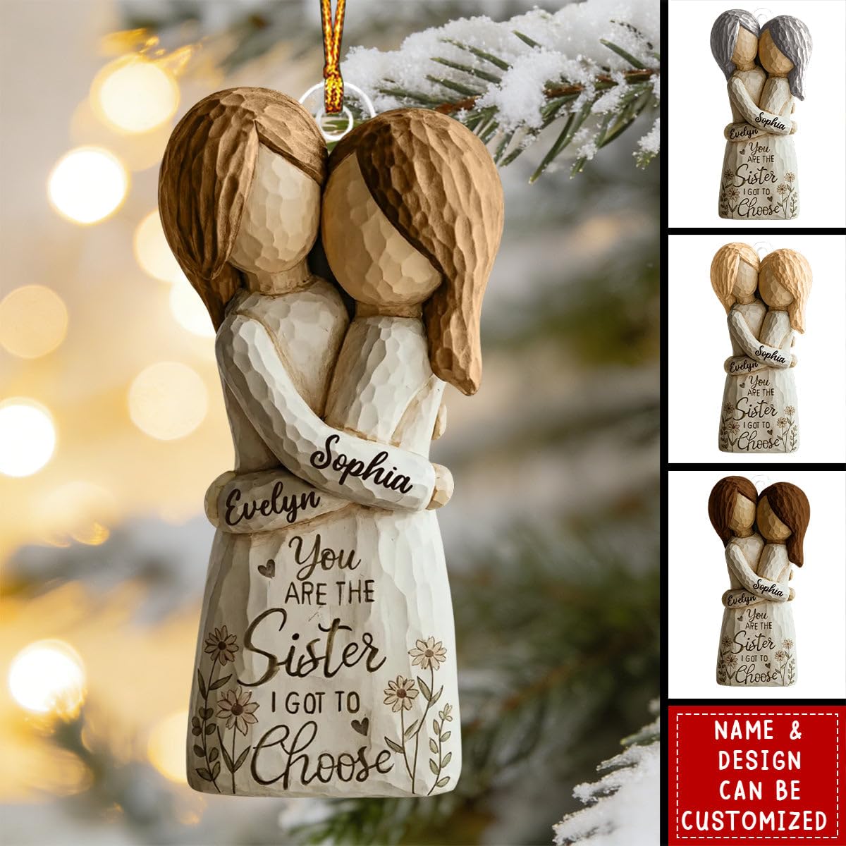 Personalized keepsake ornament for sisters and best friends