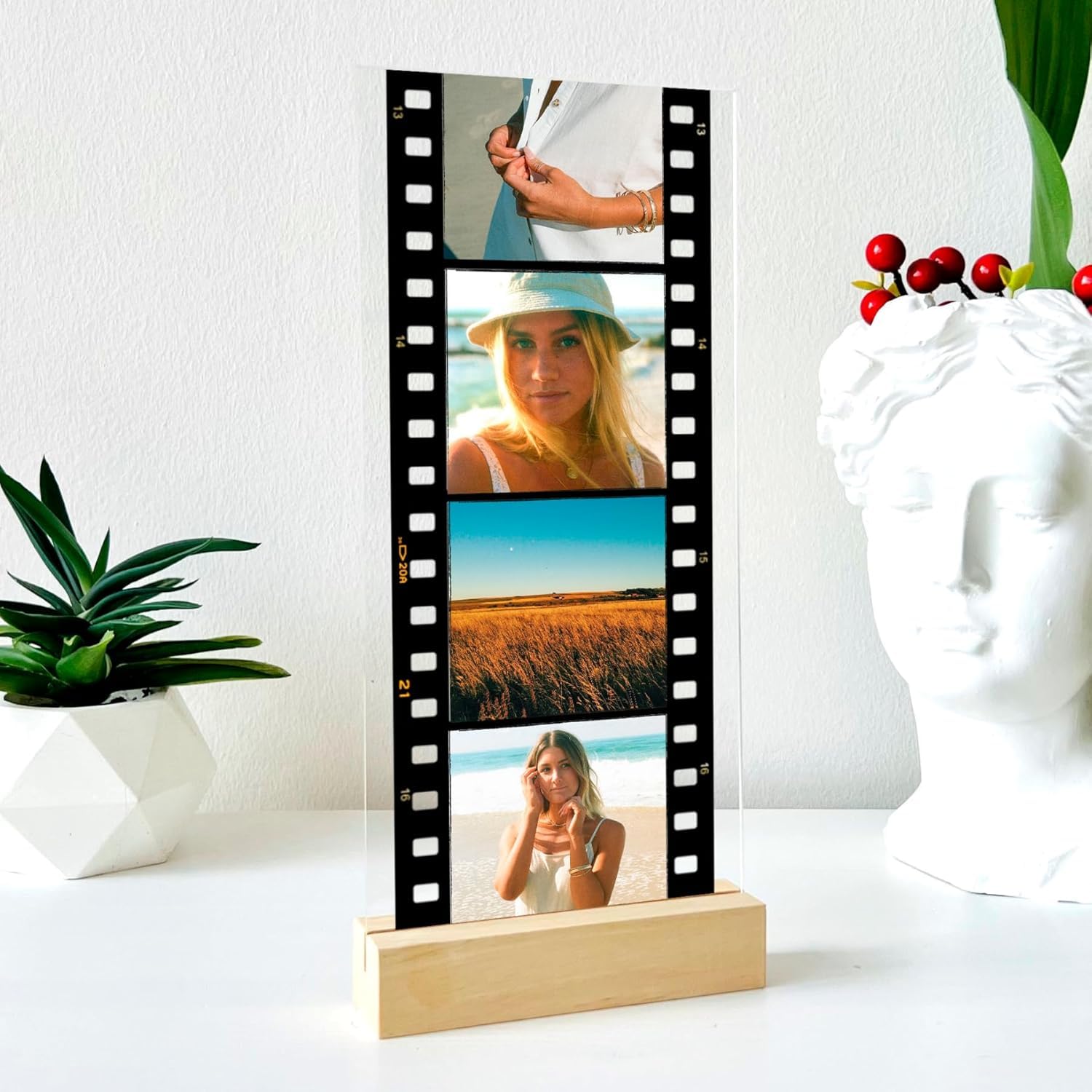 Decor plaque displayed on a stand for keepsake display