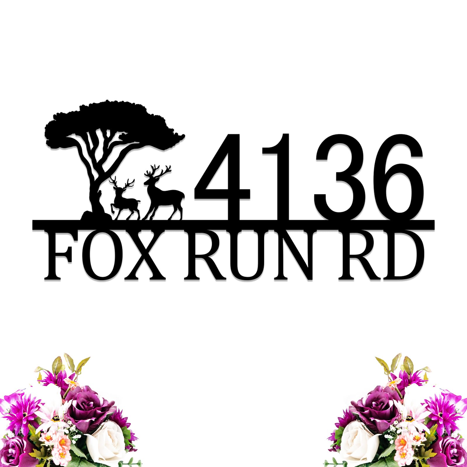 Personalized address sign metal plaque for outdoor use