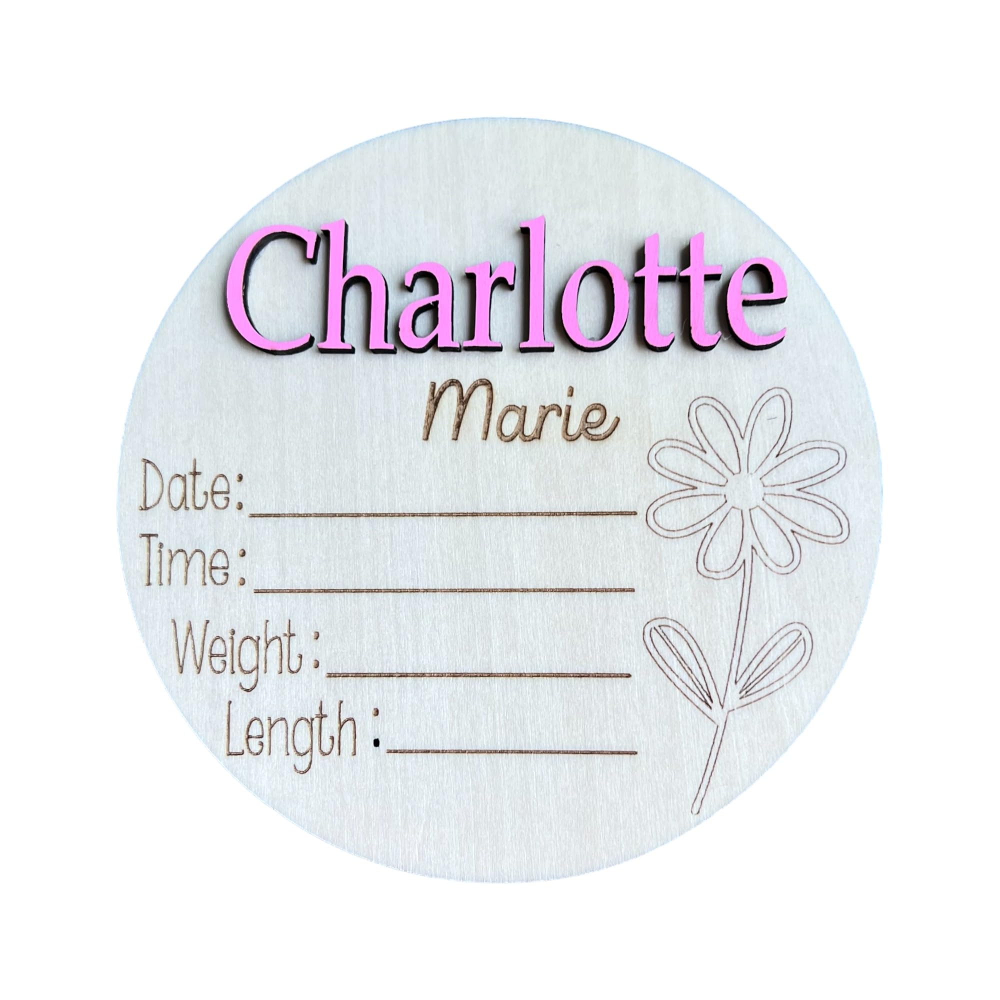 Personalized Baby Girl Daisy Floral Sign product image