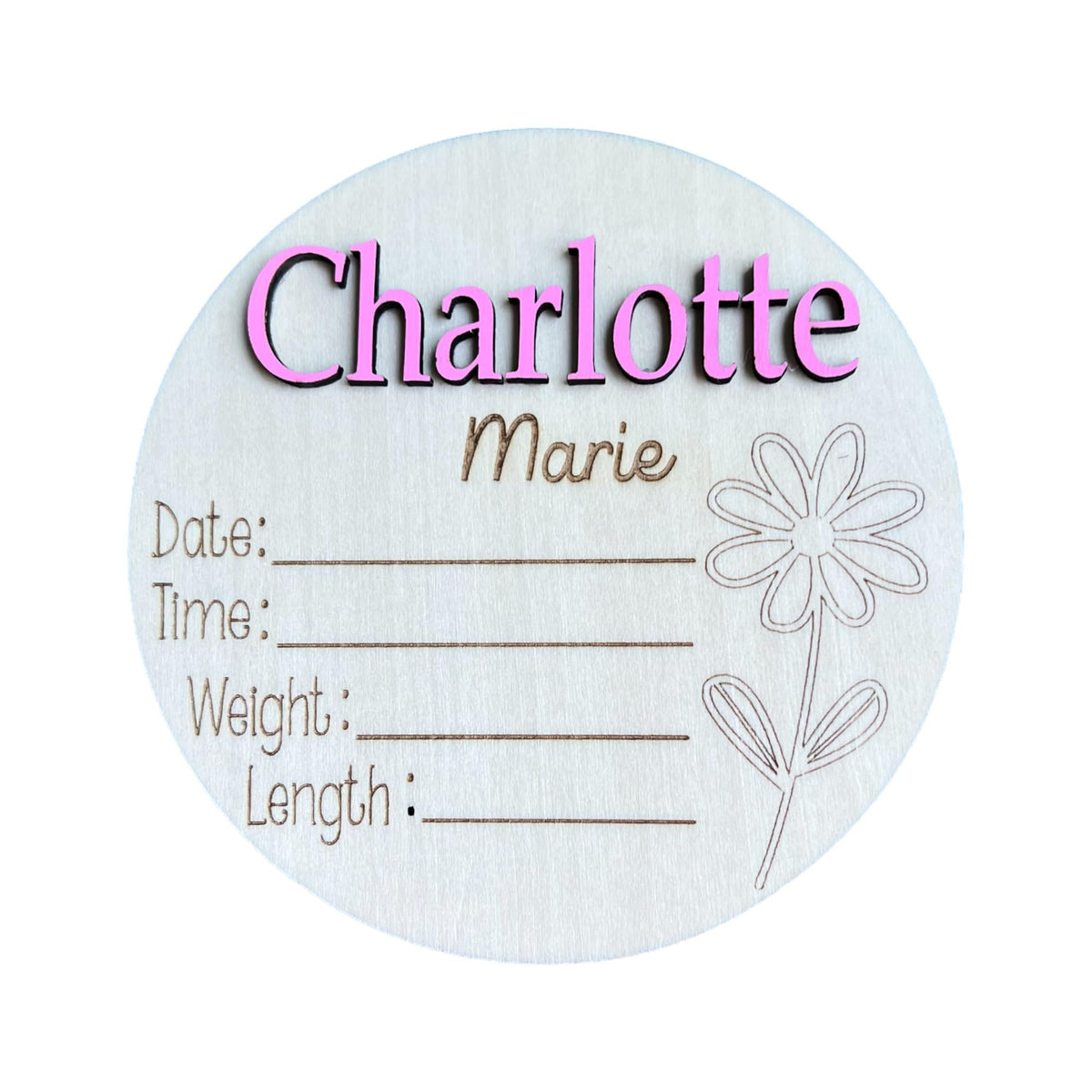 Personalized Baby Girl Daisy Floral Sign product image