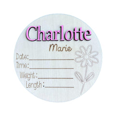 Personalized Baby Girl Daisy Floral Sign product image