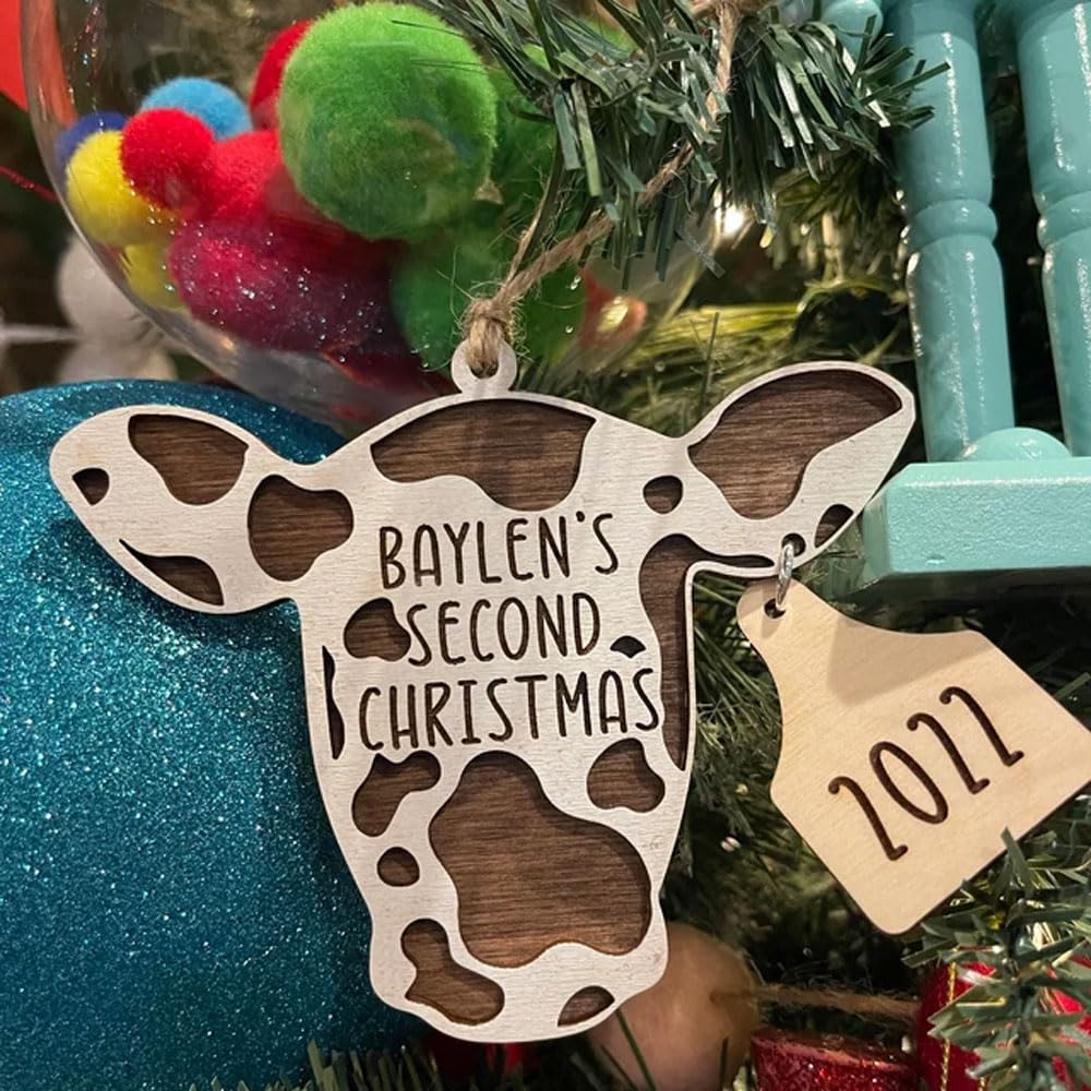 Ear tag customization with wording on baby ornament