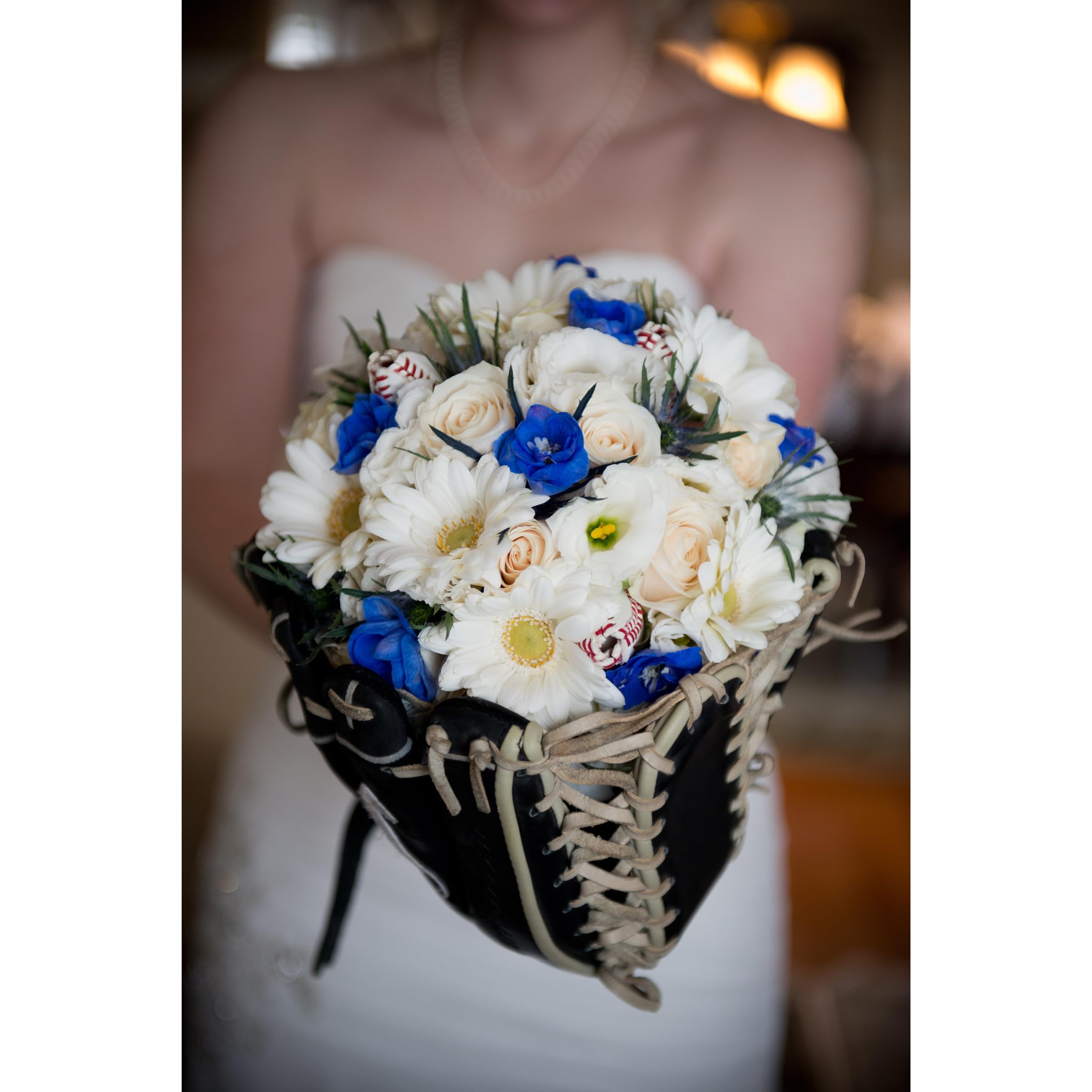 Personalized baseball rose blue print option detail