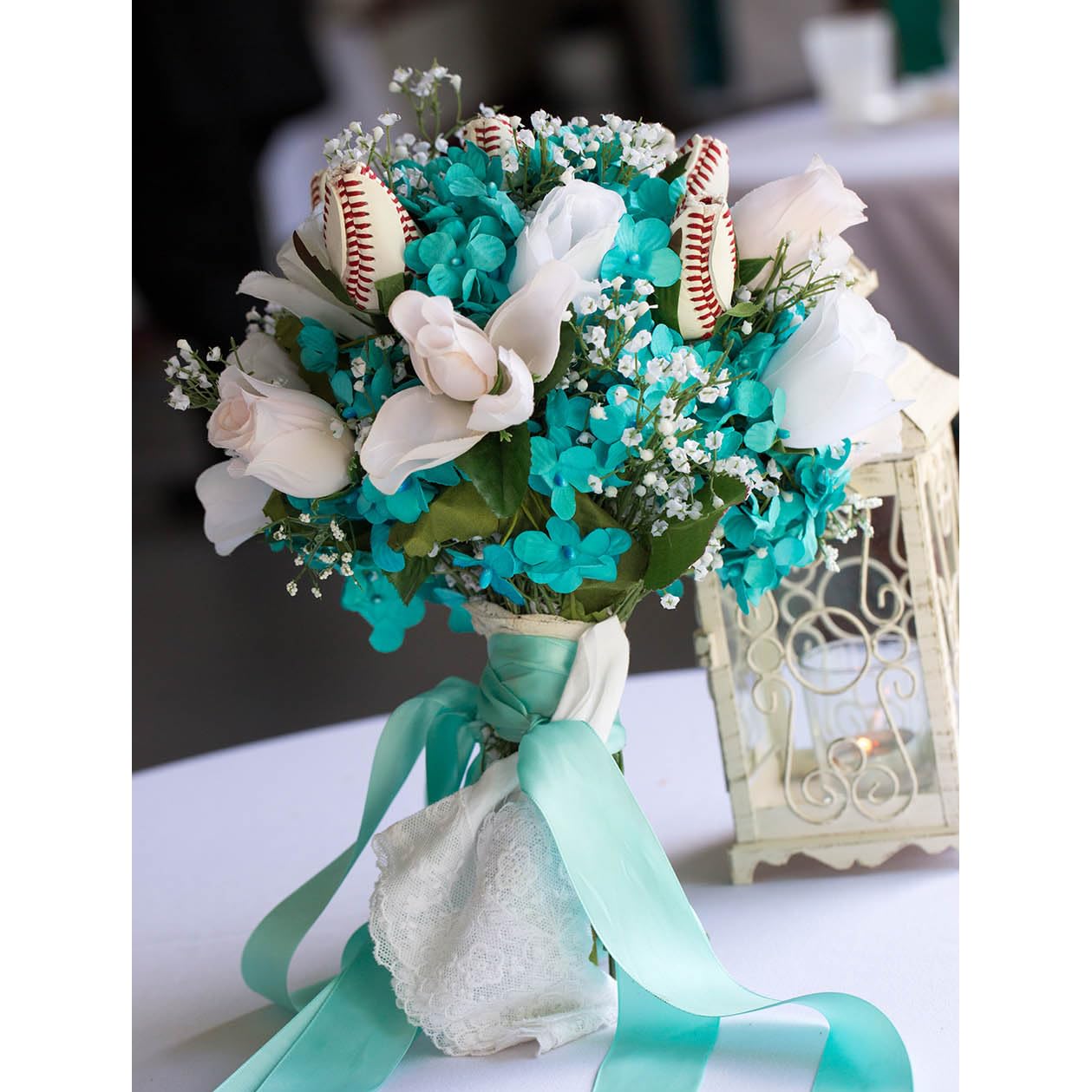 Personalized baseball rose green print option detail