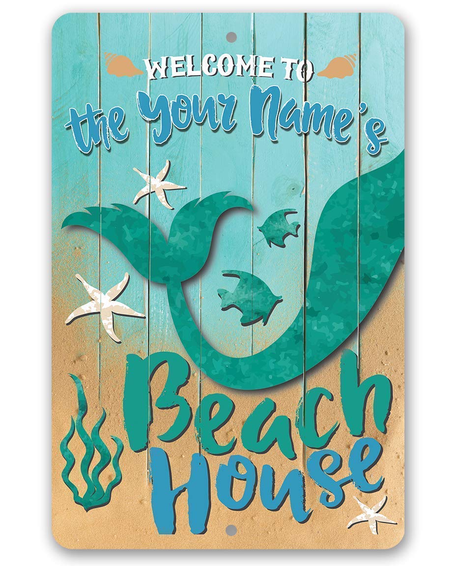 Personalized Beach House Sign aluminum 8x12 indoor outdoor
