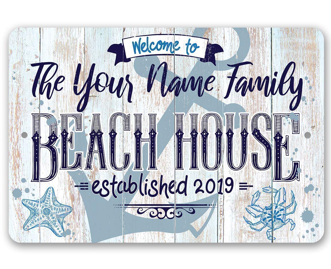 Personalized Beach House sign with name customization