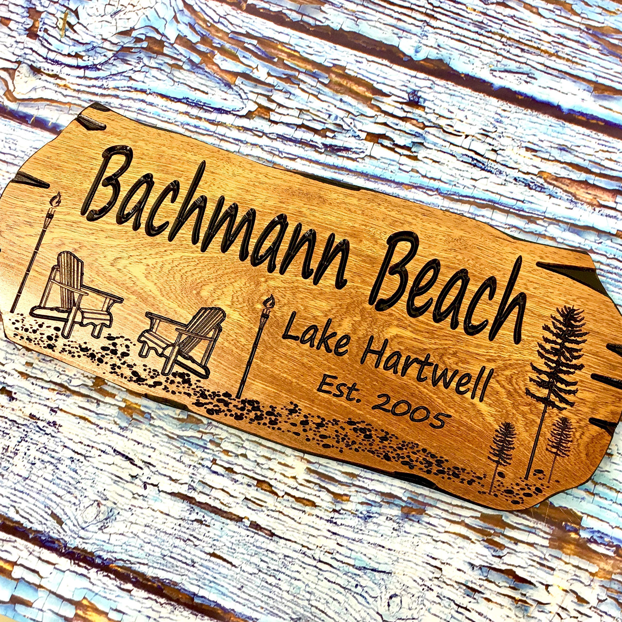 18x7 inch personalized beach house sign