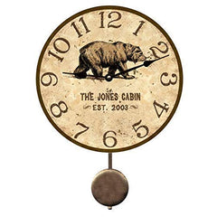 Personalized Bear Lodge Clock side view
