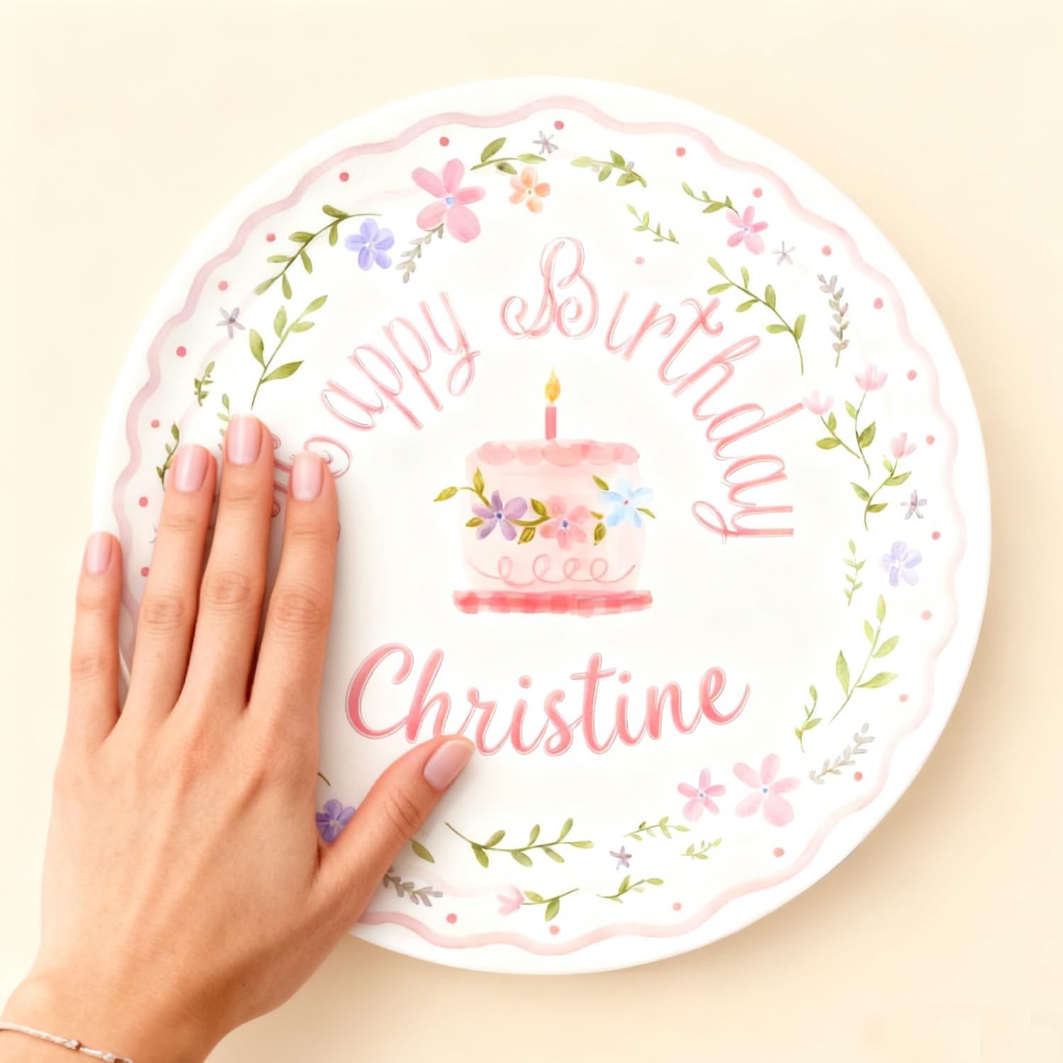 Family keepsake birthday plate in ceramic