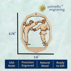 Handmade in USA wooden martial arts ornament