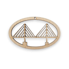 Personalized Bridge Ornament featuring Cooper River Bridge outline