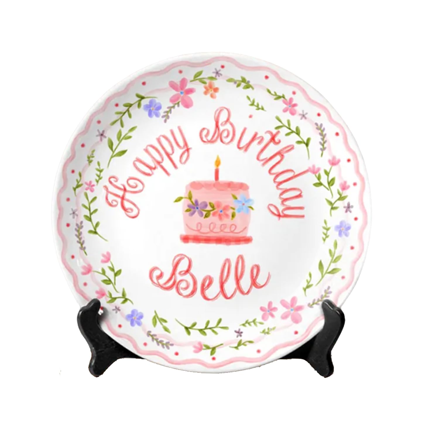 Personalized Ceramic Birthday Commemorative Plate 8 Inch with Name