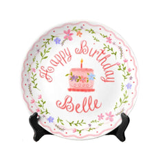 Personalized Ceramic Birthday Commemorative Plate 8 Inch with Name