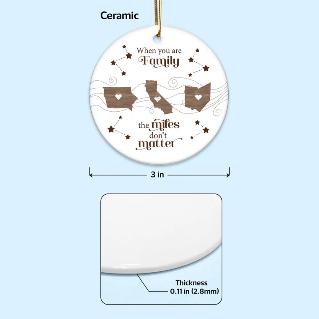 Personalized ceramic ornament states design