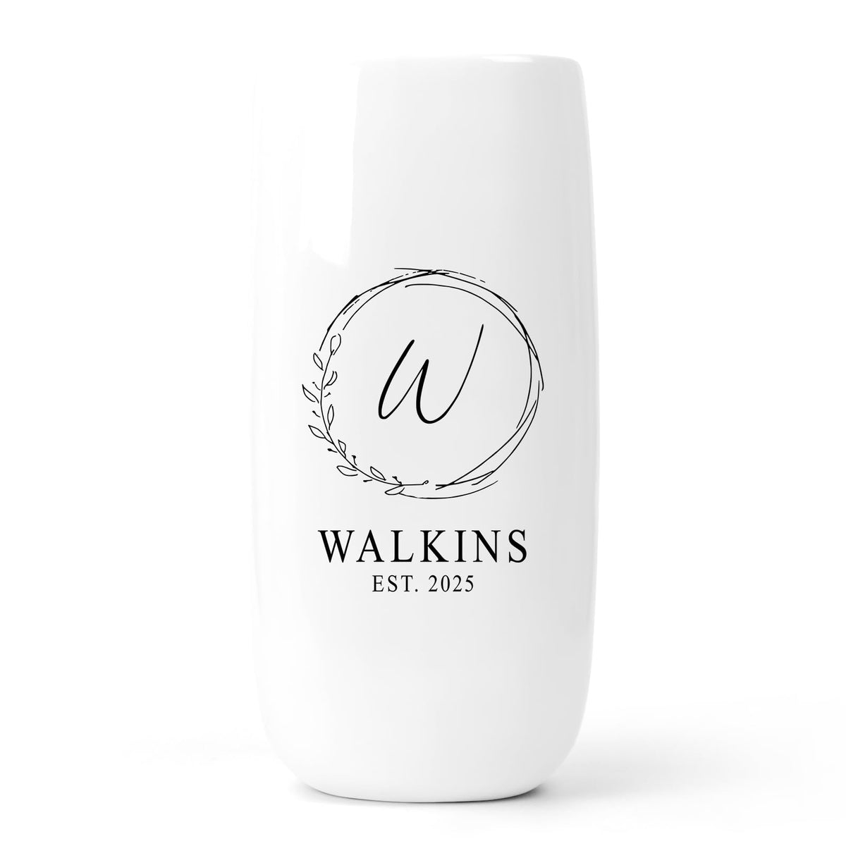 Personalized Ceramic Vase front design on one side