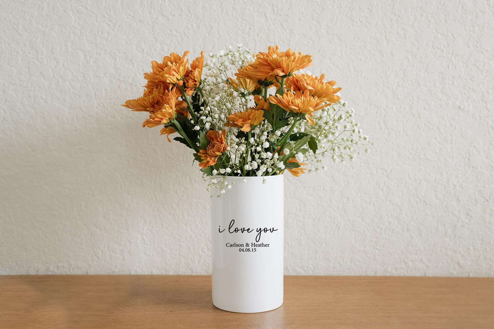 Dye sublimation printing creates a permanent image on the vase