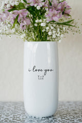 Round design option for the medium vase with one side personalization