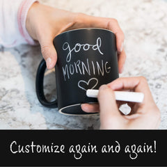 Personalized chalkboard mug for doodles and messages