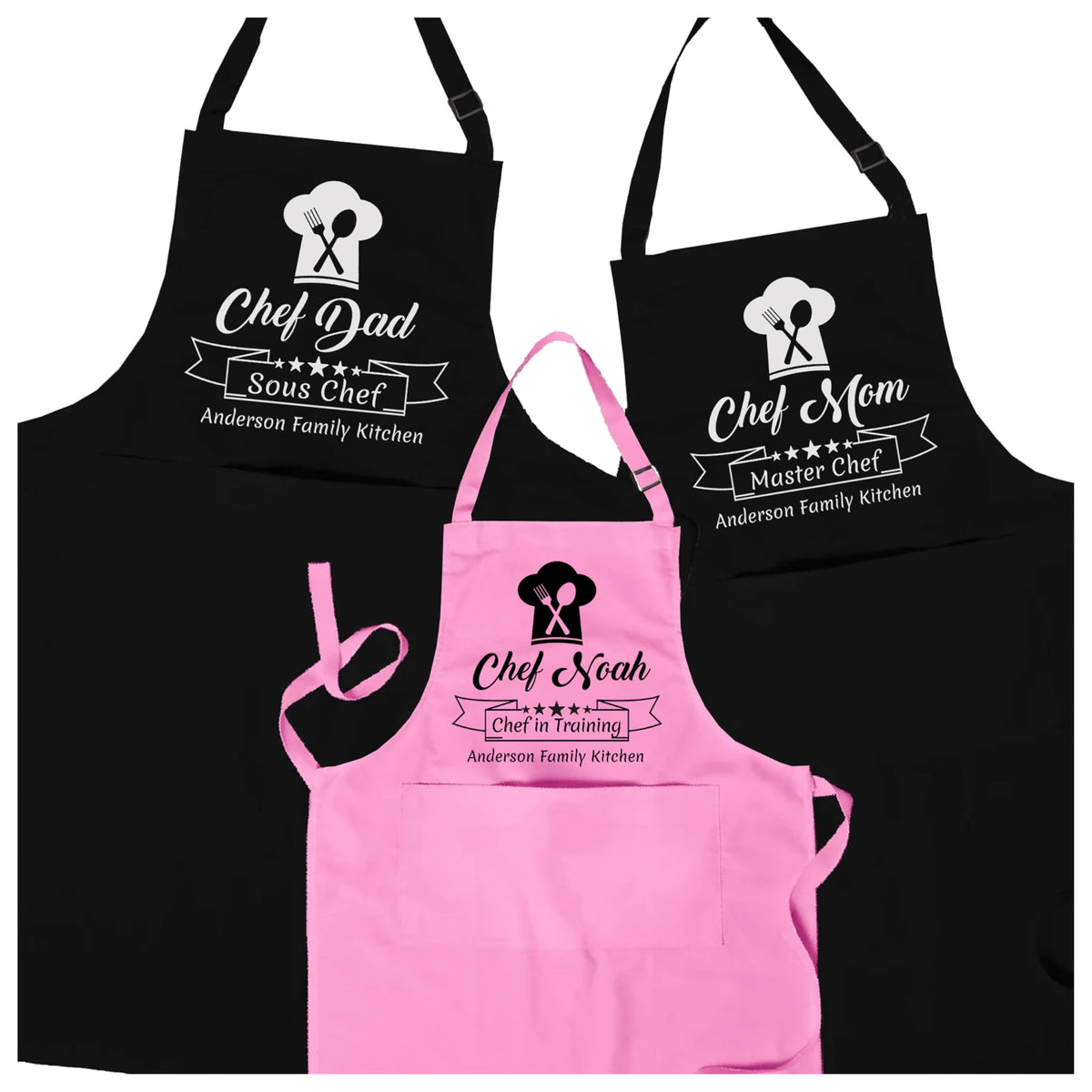 Personalized Chef Apron front pocket and adjustable ties