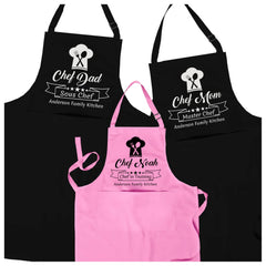 Personalized Chef Apron front pocket and adjustable ties