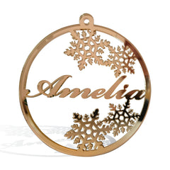 Personalized Christmas Name Ornament size 3.1 inches in acrylic