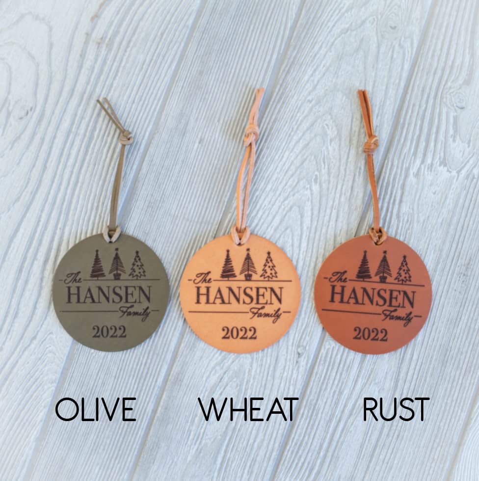 Family ornament in full grain leather