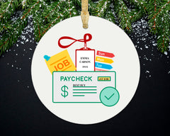 Personalized Christmas ornament for employee display