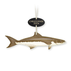 Personalized Cobia Fish Christmas Ornament birch wood