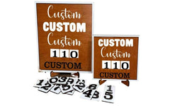 Personalized countdown calendar wood sign with stand close up