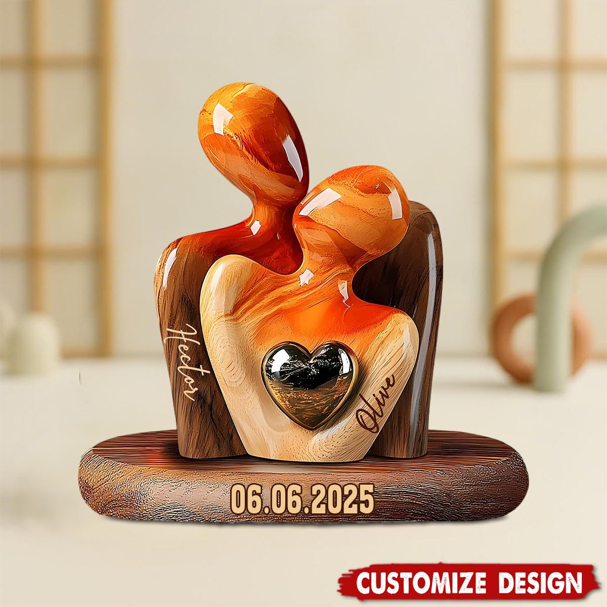 Personalized couple plaque with customizable text option