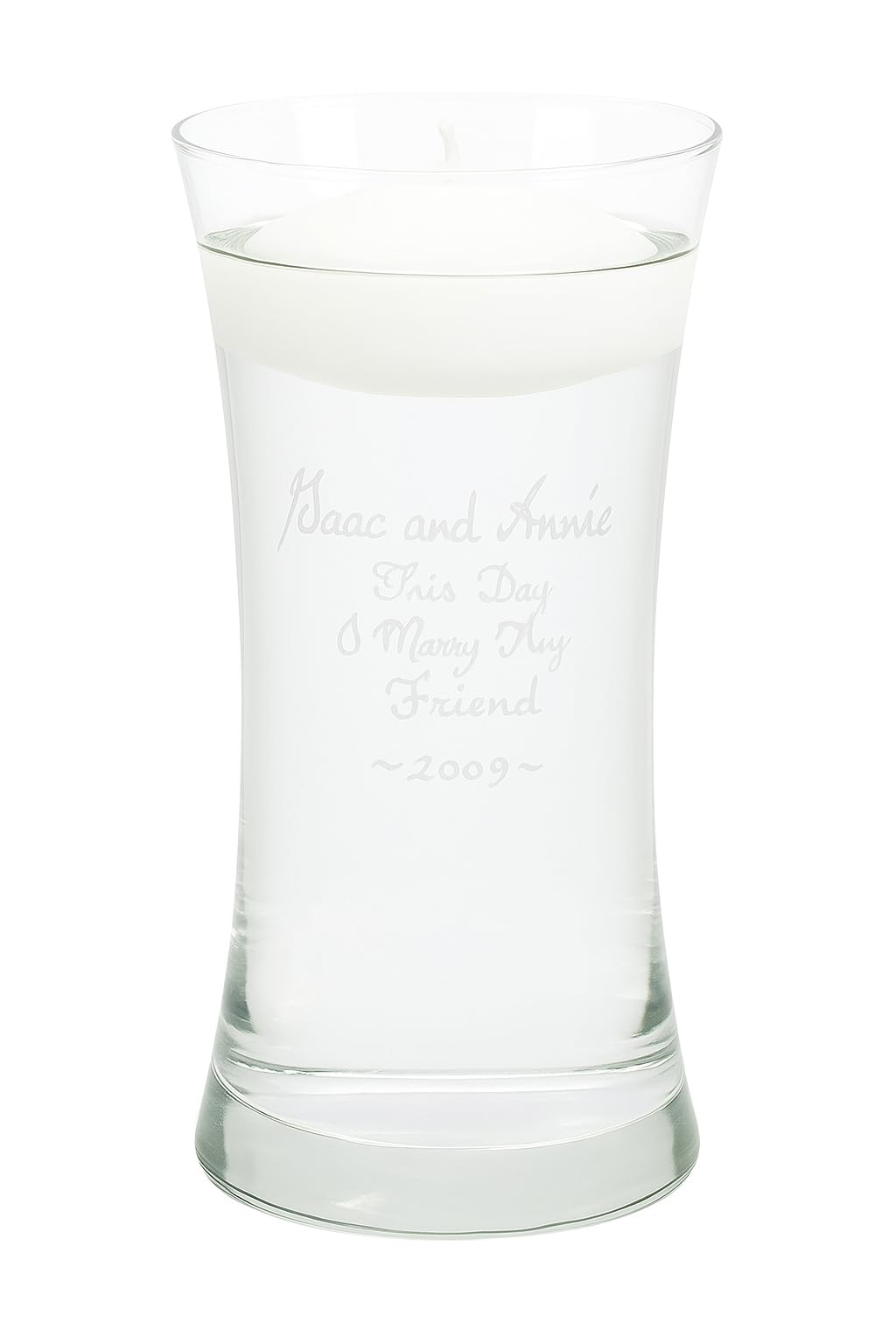 Personalized Curved Glass Flower Vase 8 inch tall 3.5 inch opening image 1