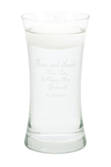 Personalized Curved Glass Flower Vase 8 inch tall 3.5 inch opening image 1