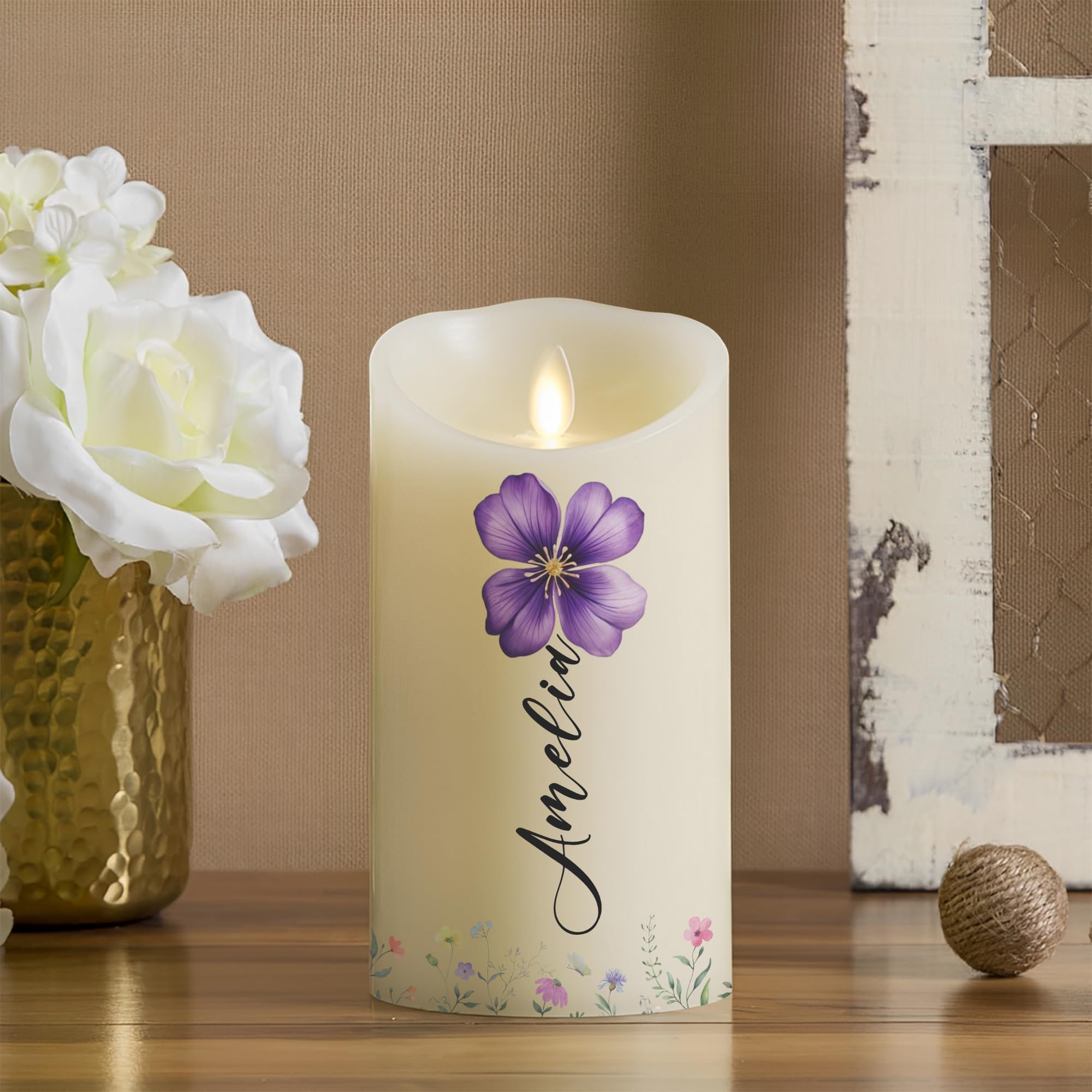 3x7.8 in size of Personalized Custom LED Daughter Granddaughter Candle