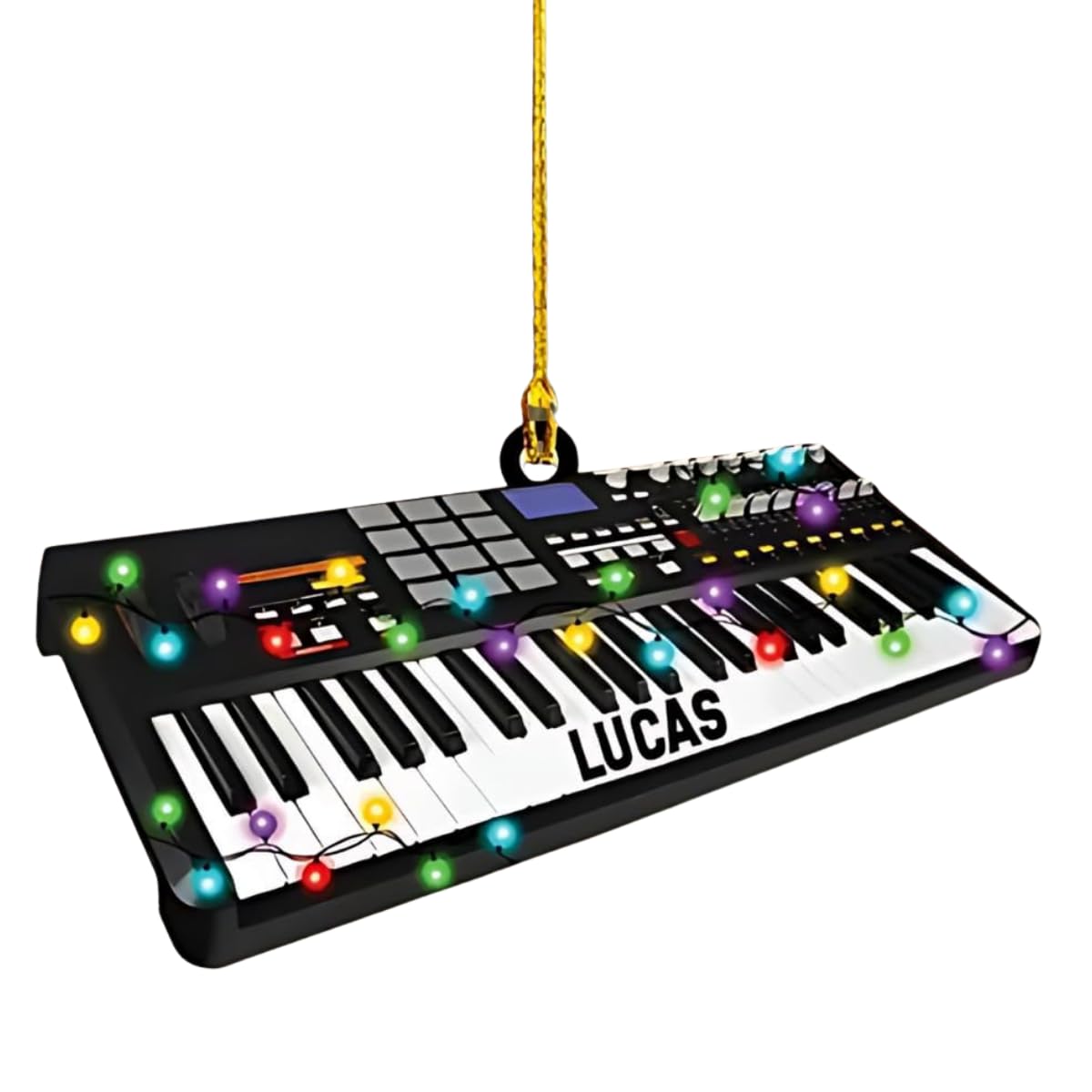 Personalized electric keyboard ornament front view