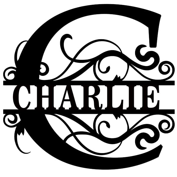 Personalized Family Name Sign metal monogram on wall