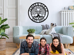 Personalized family wall plaque tree of life for indoor or outdoor display