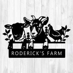 Personalized Farm Goats Chicken Metal Sign product image