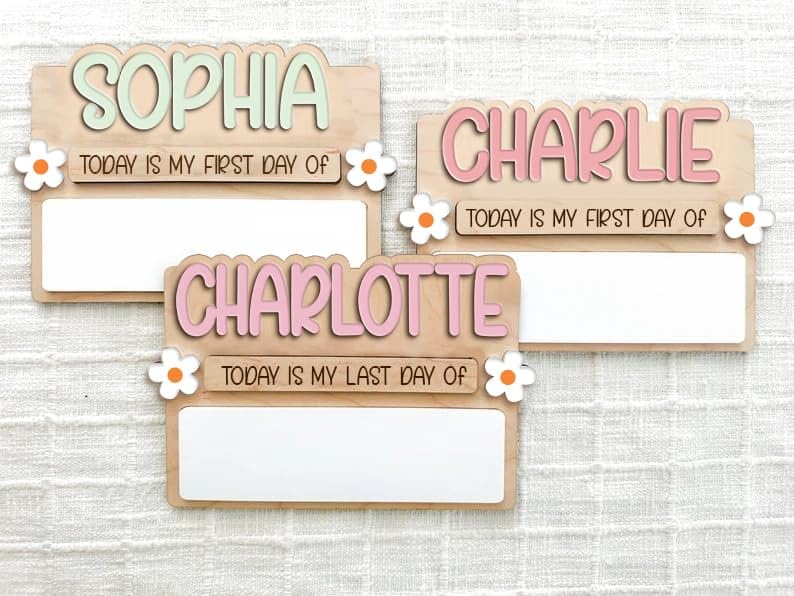 Personalized First Day Of School Sign BTS06 back to school keepsake