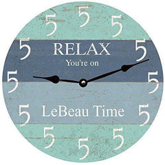 Front view of Personalized Five O'Clock Beach Clock