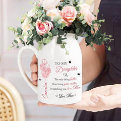 Personalized flower vase daughter size 250ml front view