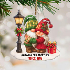 Personalized Gnome Couple Ornament ready for customization