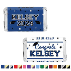 Personalized Graduation Mini Candy Bar Wrapper Label Stickers set 40 pieces