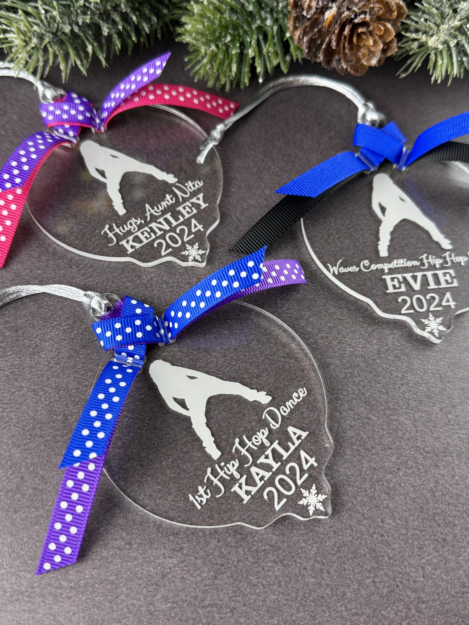 Personalized text name and year option ornament