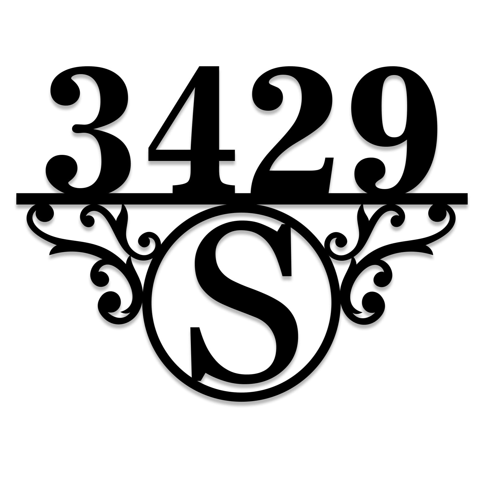 Personalized house number address sign in 14 gauge steel