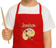 Personalized Kids Apron with Custom Name Embroidery for Ages 3-11