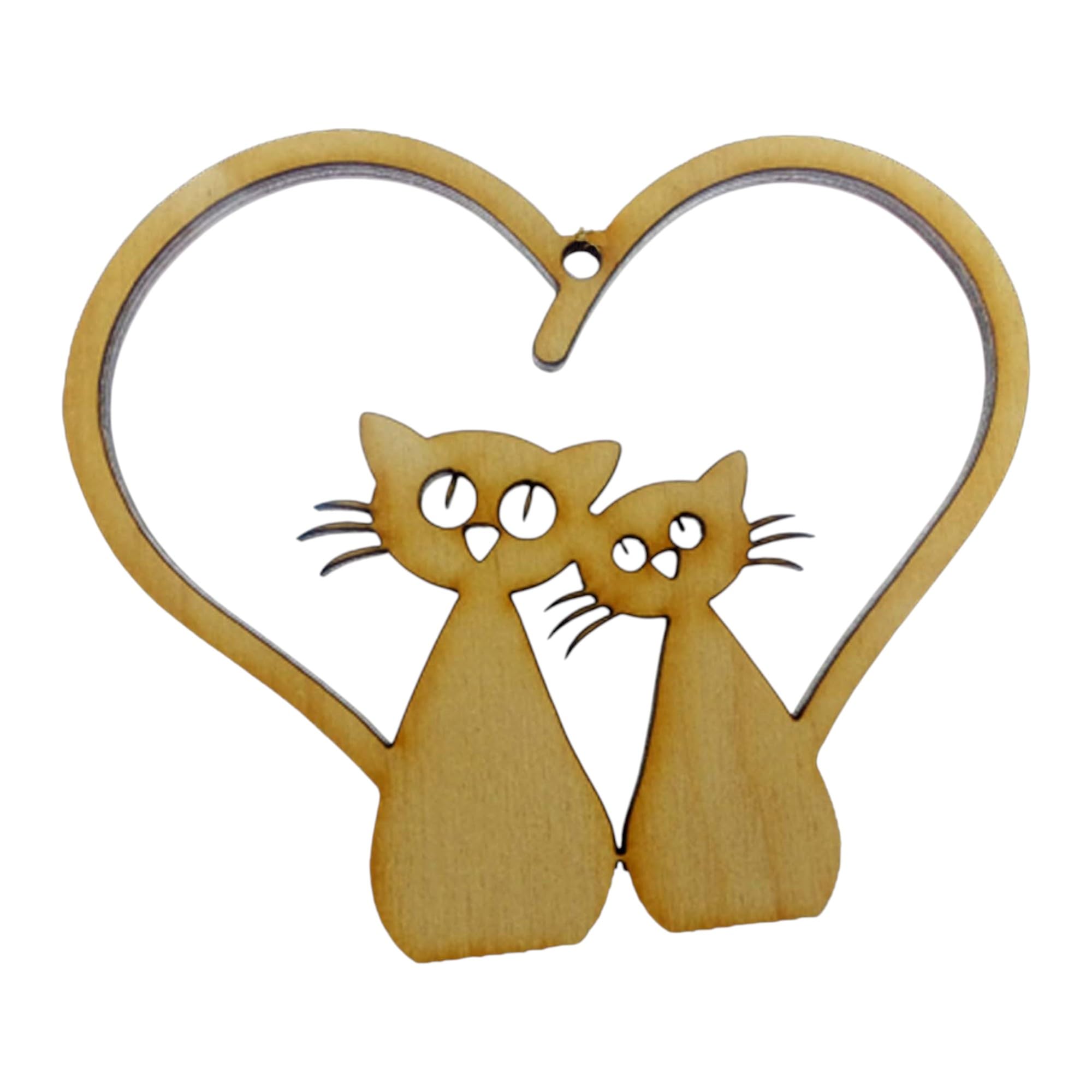 Personalized Kitty Ornament on natural birch wood ready to hang