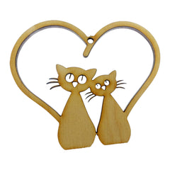 Personalized Kitty Ornament on natural birch wood ready to hang