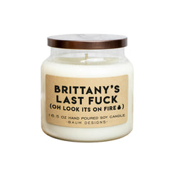 Personalized Last Fuck Soy Candle 16.5oz label detail